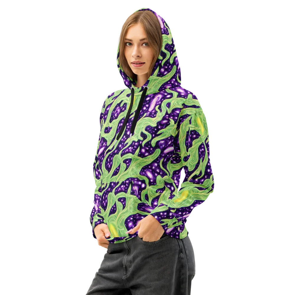 Amethyst Vine on Cotton Hoodie — Left Front