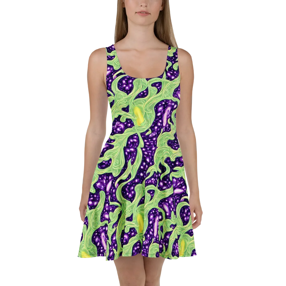 Amethyst Vine on Skater Dress — Front