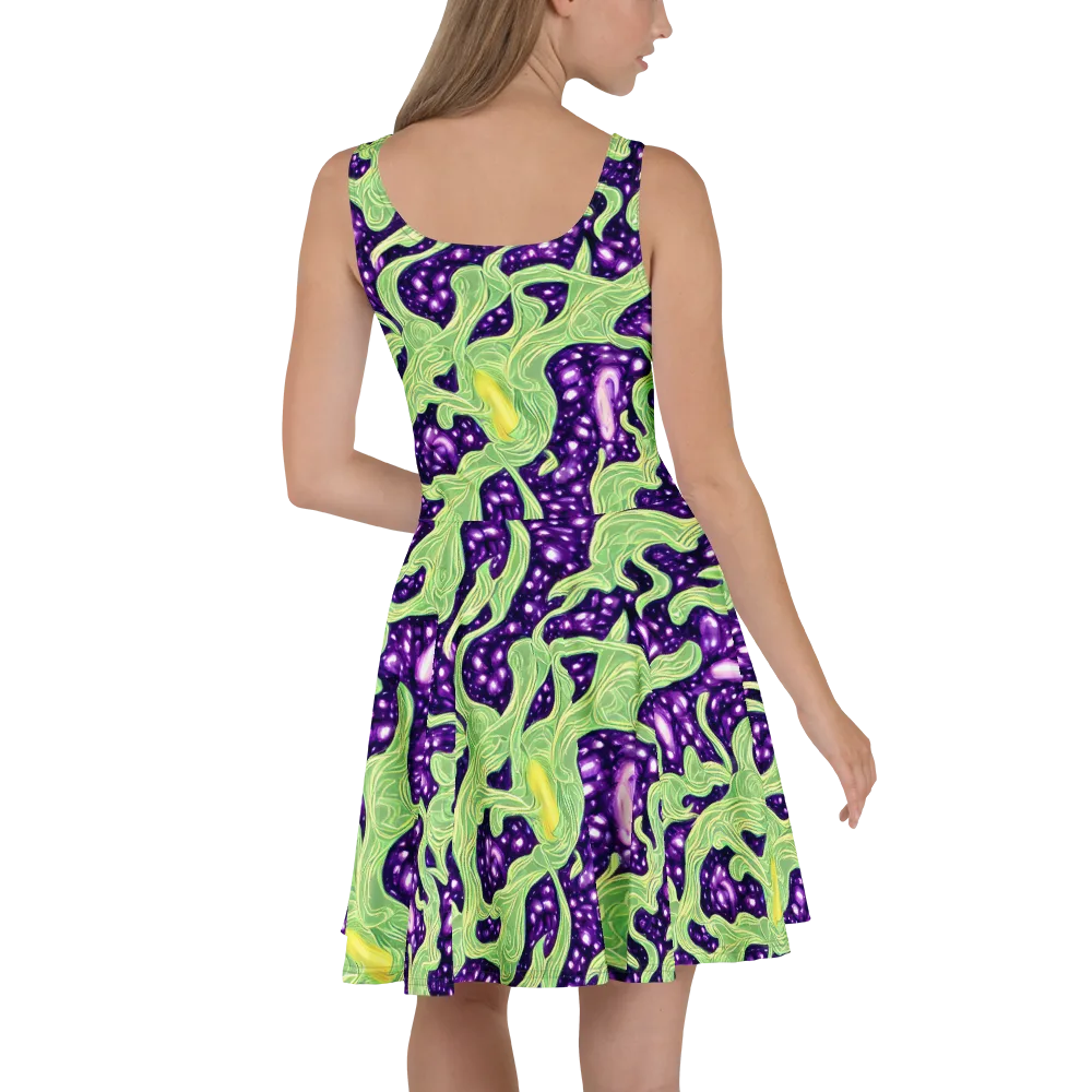 Amethyst Vine on Skater Dress — Back