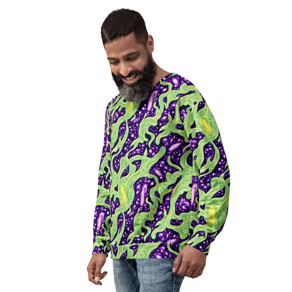 Amethyst Vine on Sweatshirt — Left Front