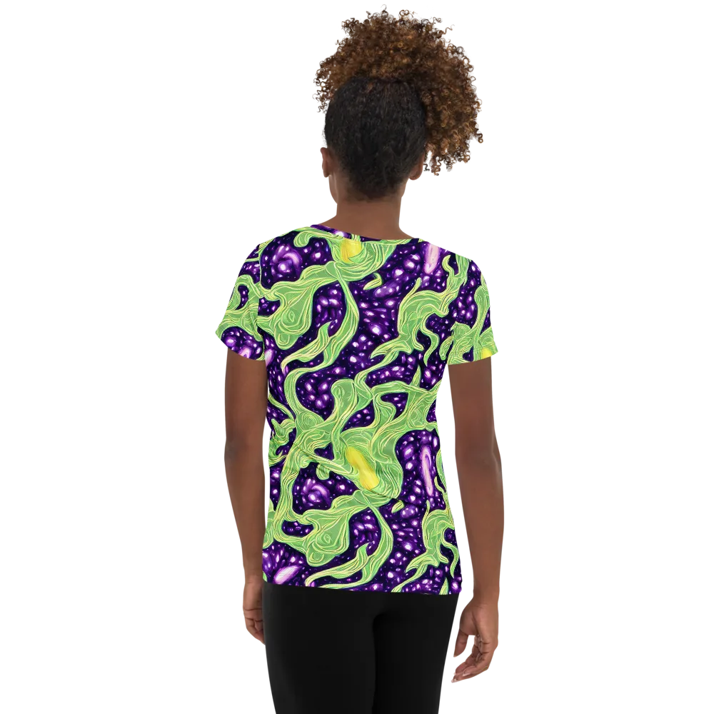 Amethyst Vine on Women's Athletic T-Shirt — Back