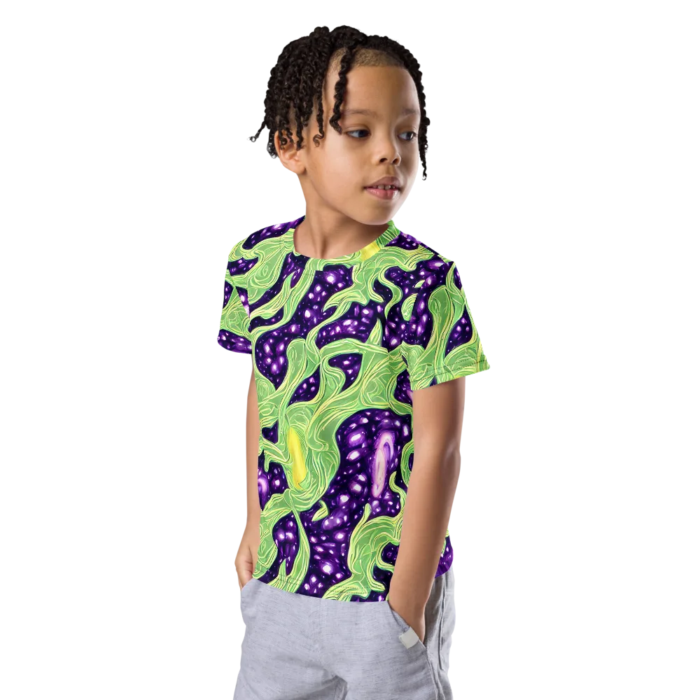 Amethyst Vine on Kids Crew Neck T-Shirt — Left Front