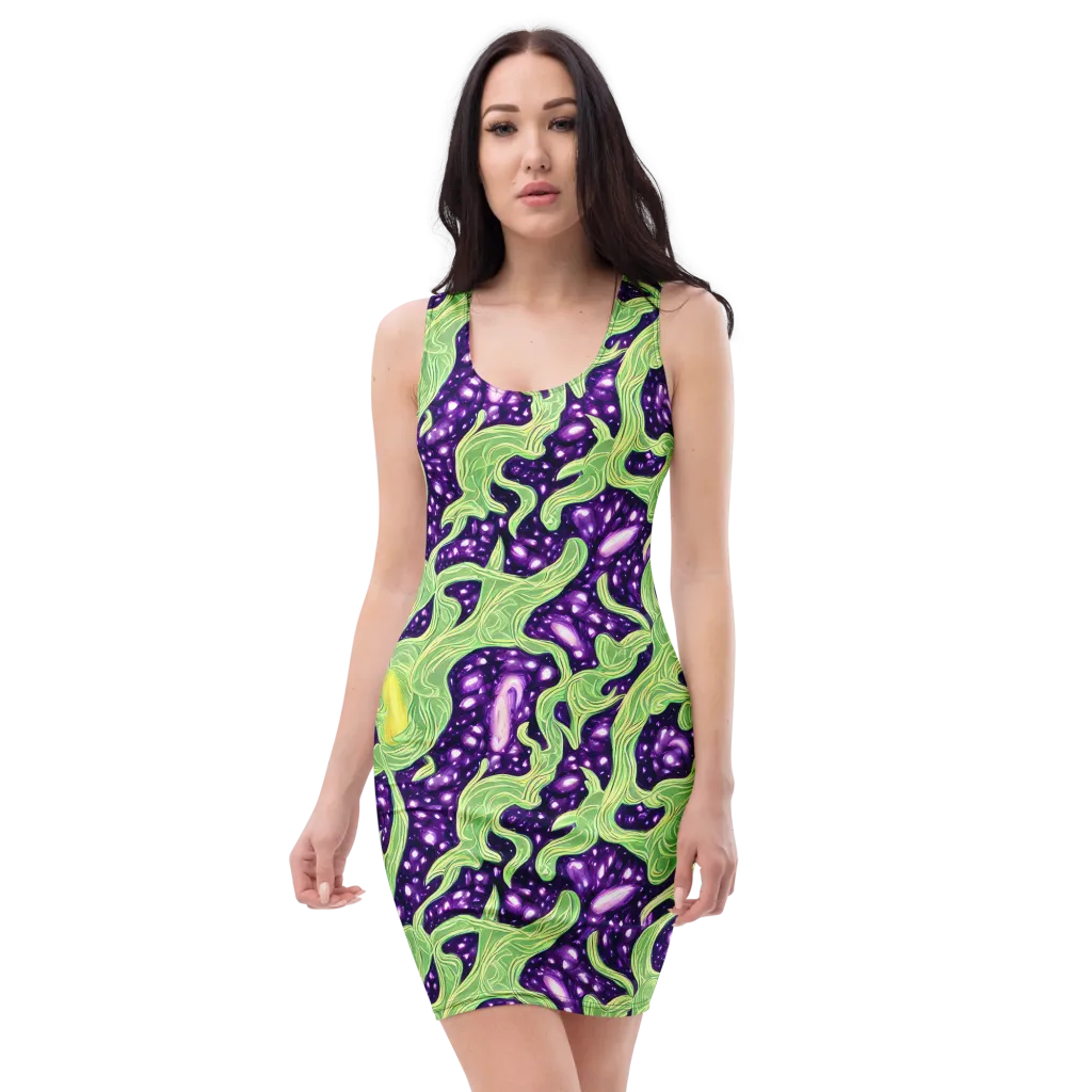 Amethyst Vine on Bodycon Dress — Front