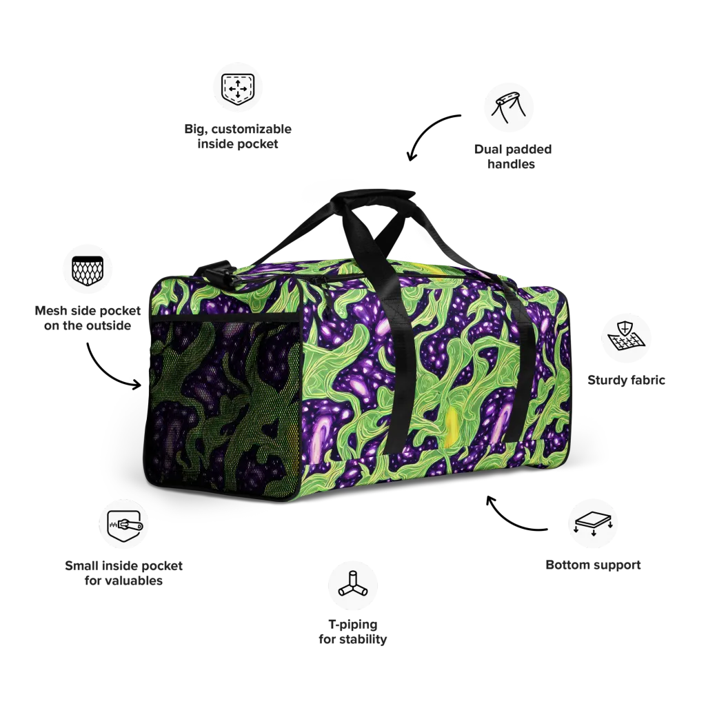 Amethyst Vine on Duffle Bag — Right Front