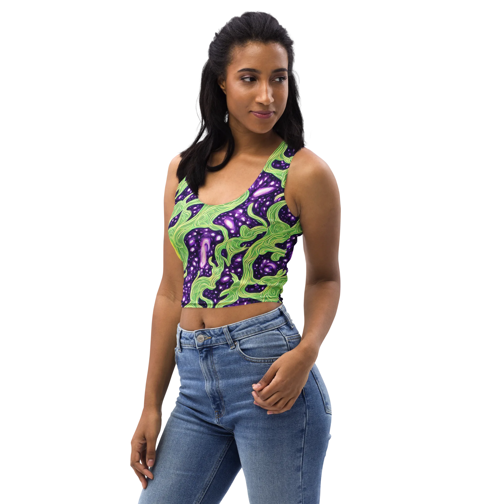 Amethyst Vine on Crop Top — Left Front
