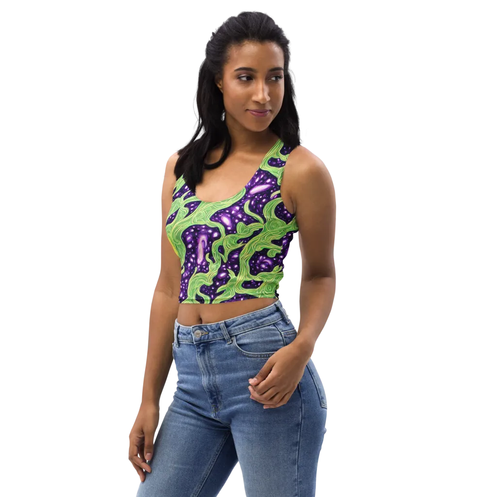 Amethyst Vine on Crop Top — Left Front