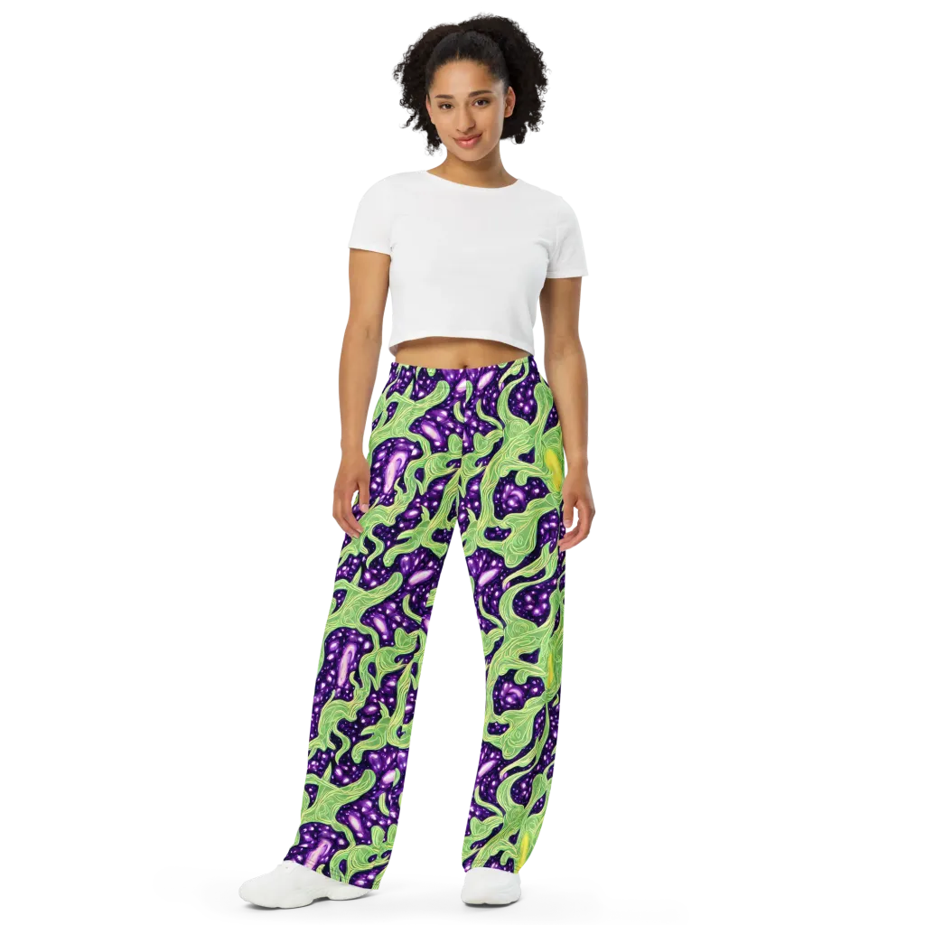 Amethyst Vine on Wide-Leg Pants — Front