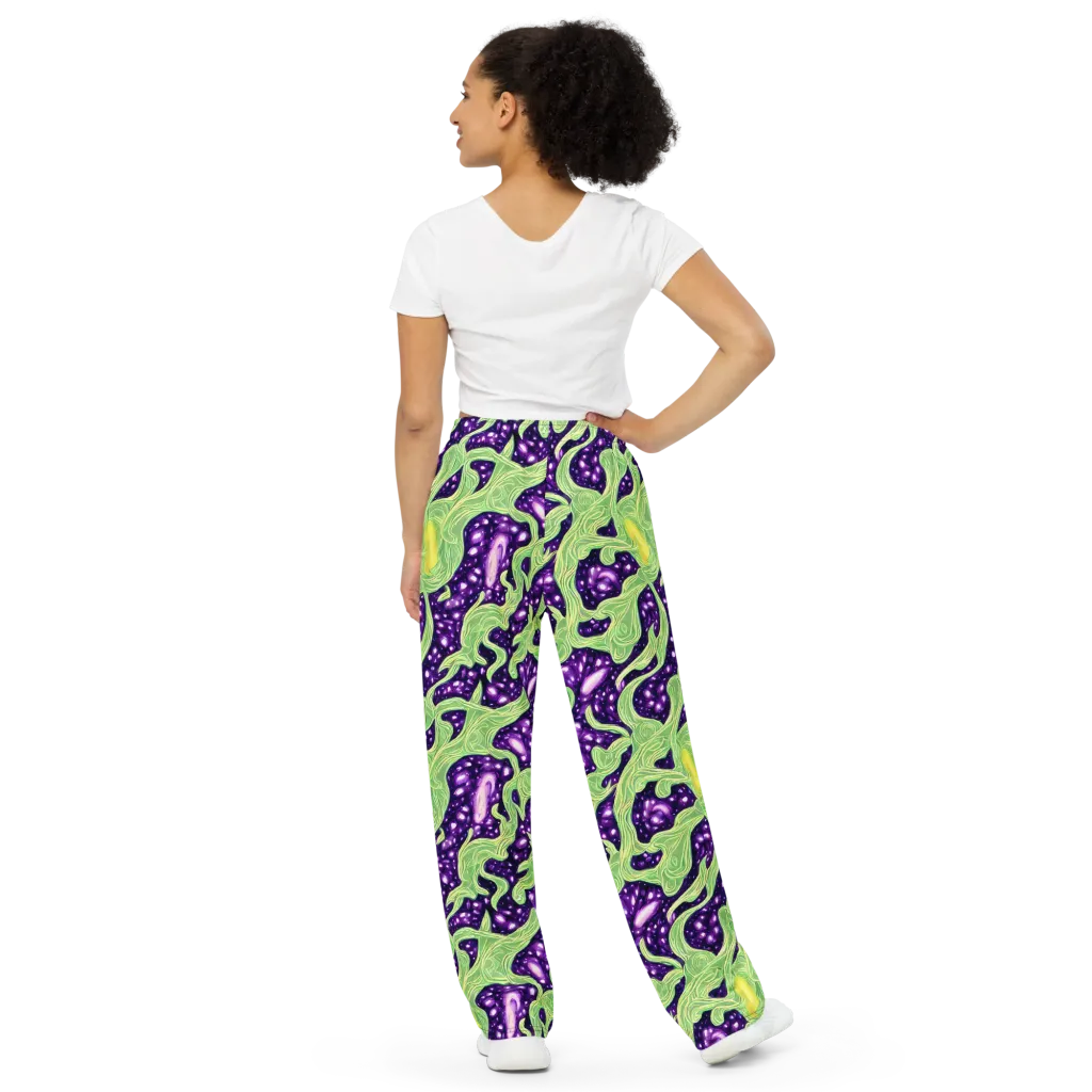 Amethyst Vine on Wide-Leg Pants — Back