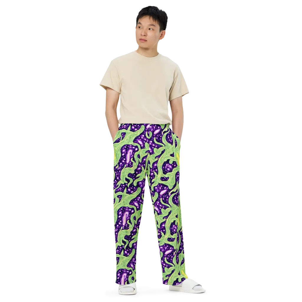 Amethyst Vine on Wide-Leg Pants — Front