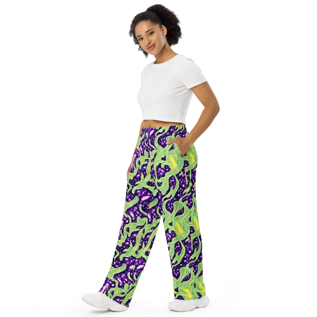 Amethyst Vine on Wide-Leg Pants — Left Front