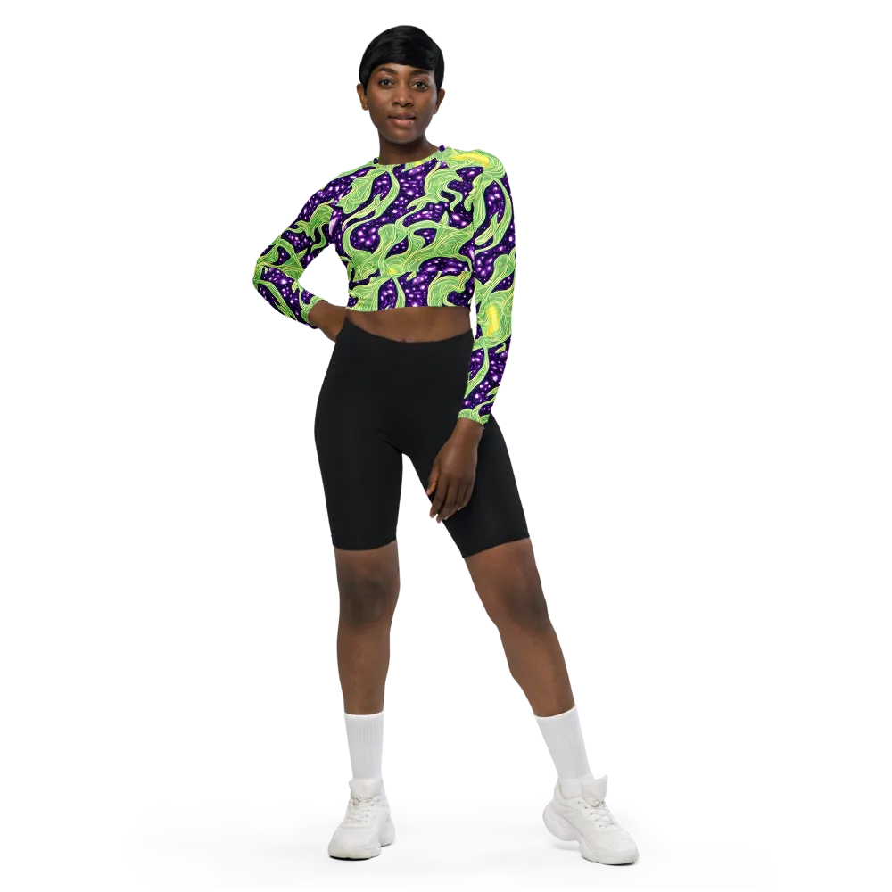Amethyst Vine on Long Sleeve Crop Top — Front
