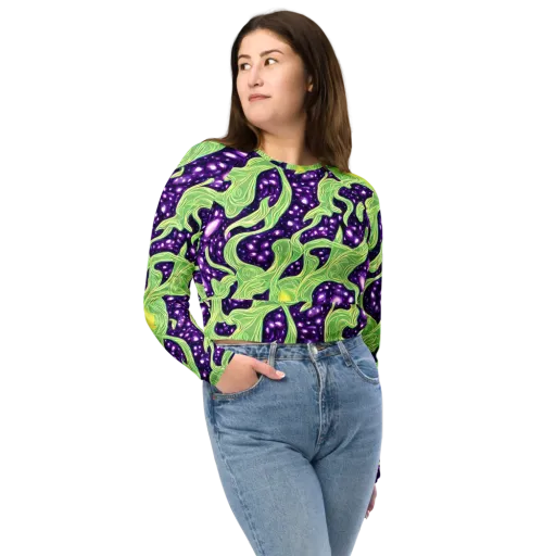 Amethyst Vine on a Long Sleeve Crop Top