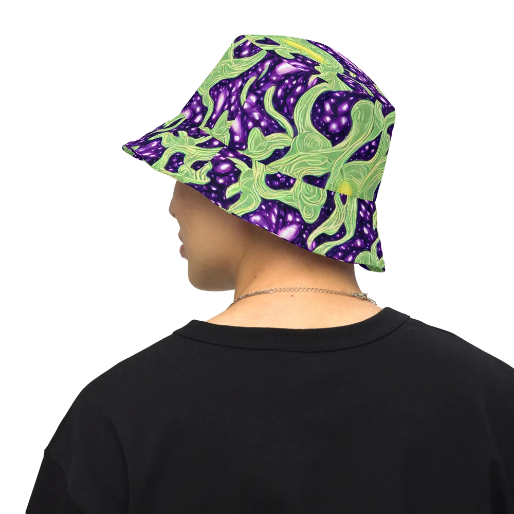 Amethyst Vine on Reversible Bucket Hat — Back Inside