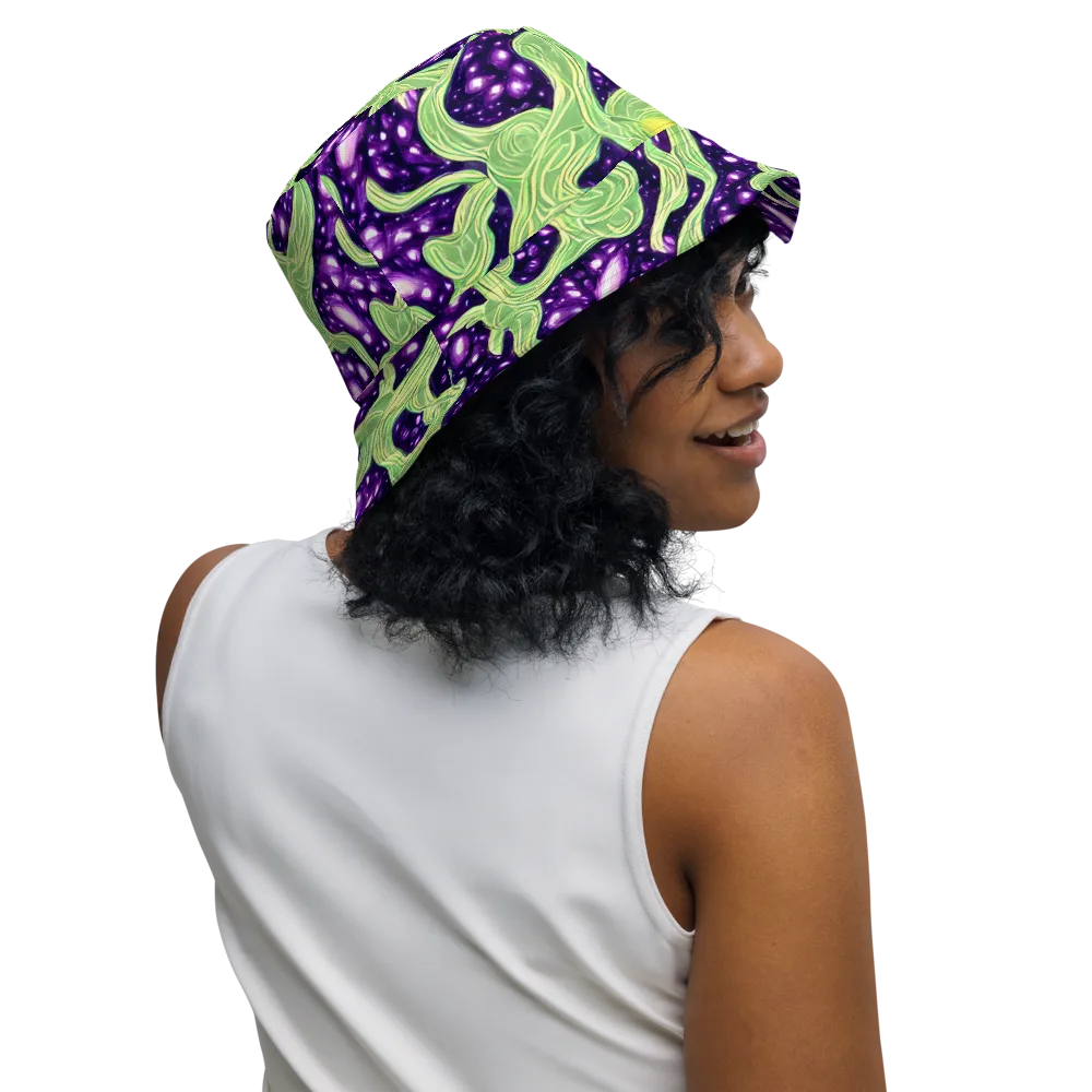 Amethyst Vine on Reversible Bucket Hat — Right Outside
