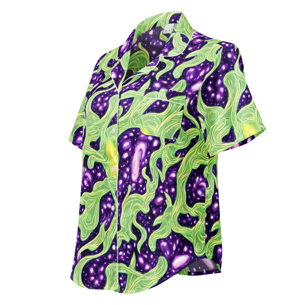 Amethyst Vine on Women's Short Sleeve Pajama Top — Left Front