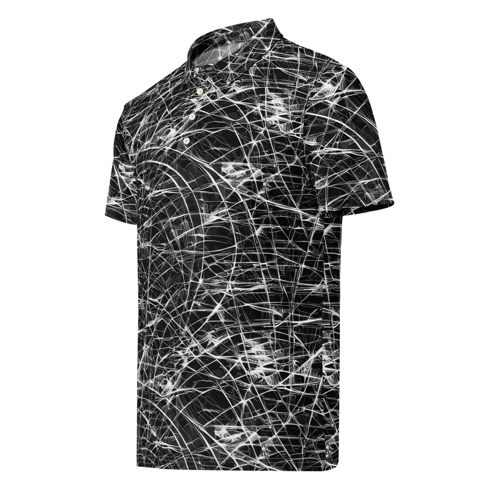 Whitewire Maze on Men's Slim Fit Polo Shirt — Left Front