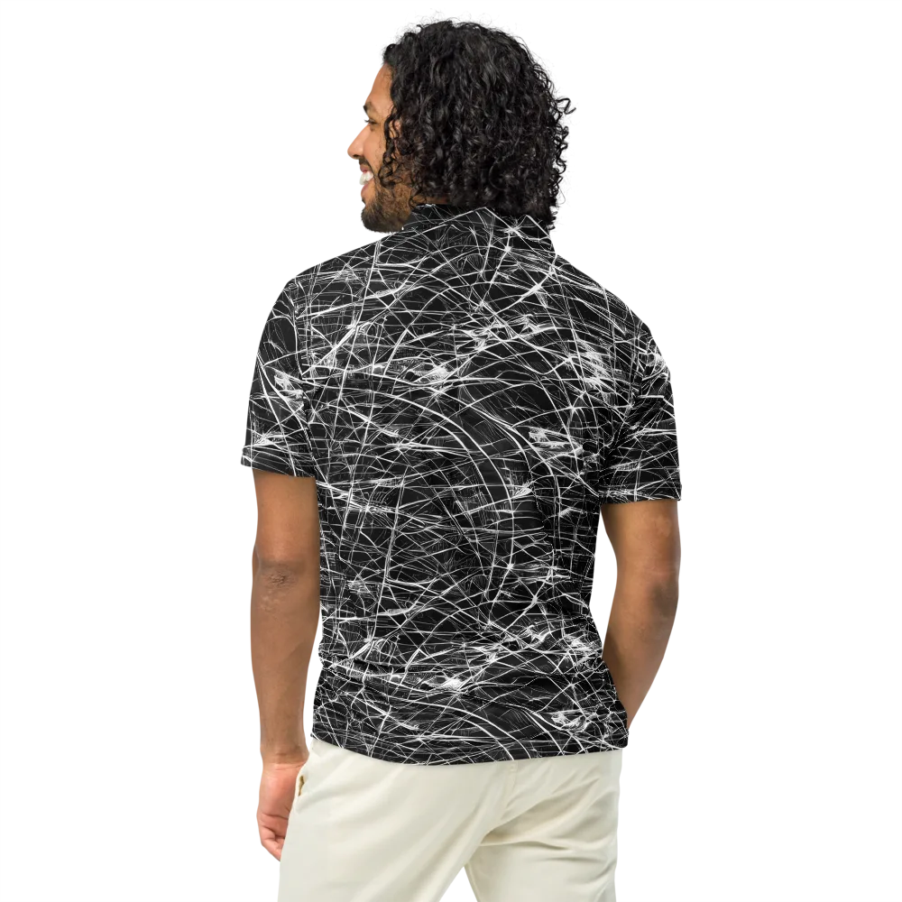 Whitewire Maze on Men's Slim Fit Polo Shirt — Back
