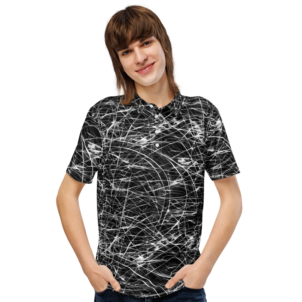 Whitewire Maze on Men's Slim Fit Polo Shirt — Front