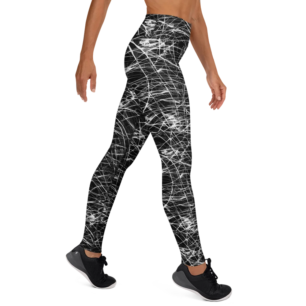 Whitewire Maze on Yoga Leggings — Right