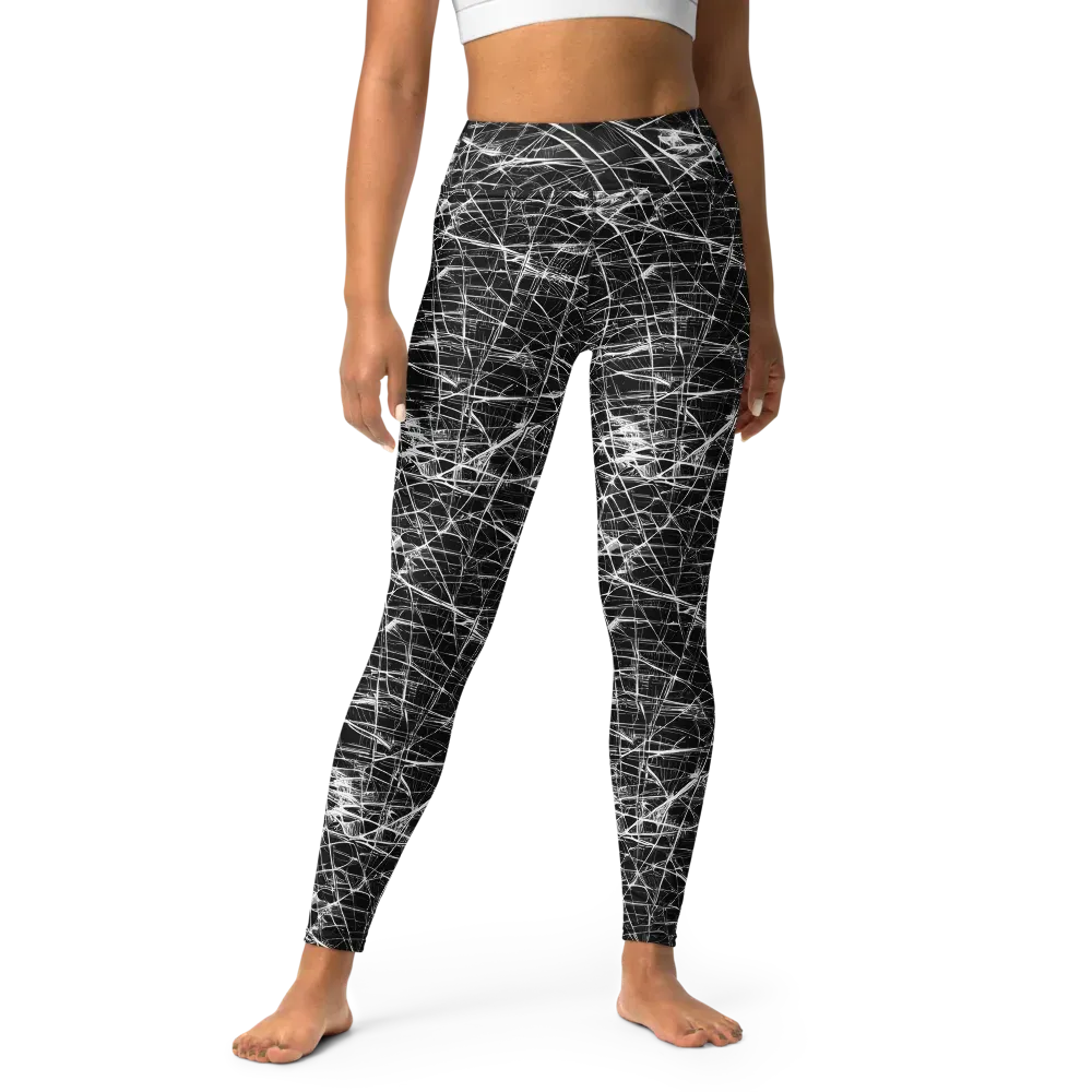 Whitewire Maze on Yoga Leggings — Front