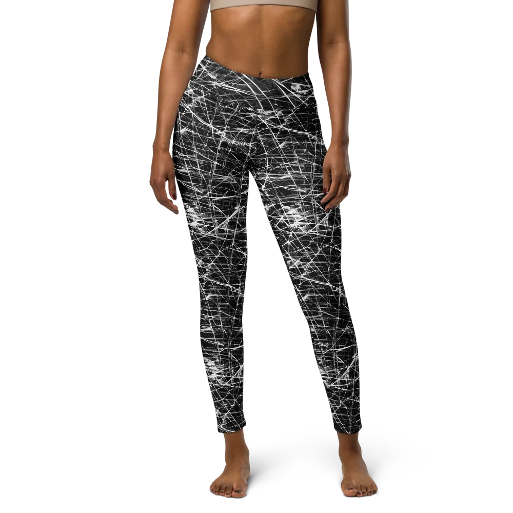 Whitewire Maze on Yoga Leggings — Front