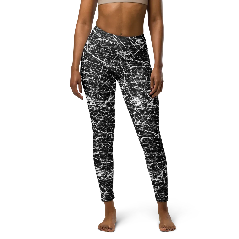 Whitewire Maze on Yoga Leggings — Front