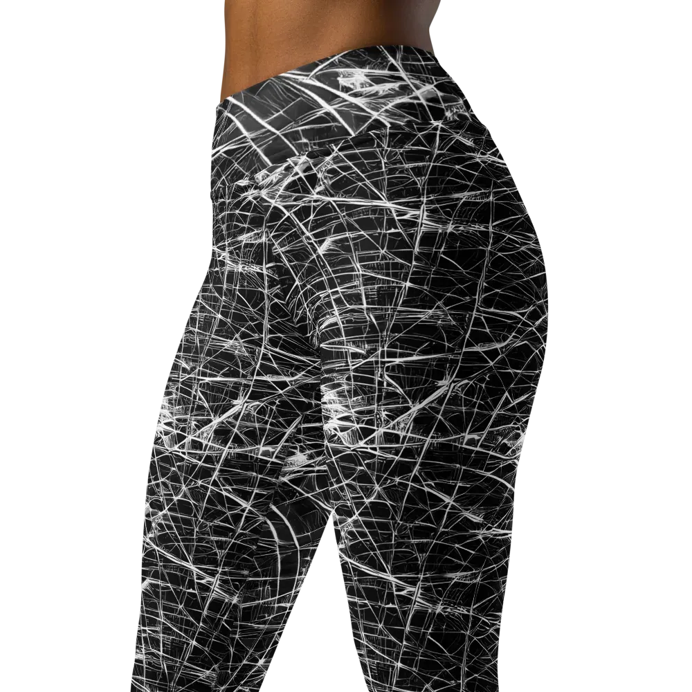 Whitewire Maze on Yoga Leggings — Left Front