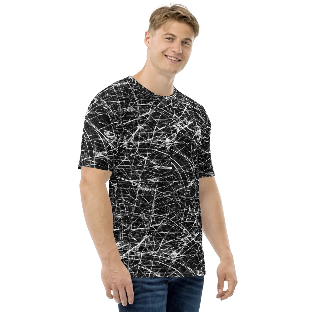 Whitewire Maze on Men's Crew Neck T-Shirt — Right