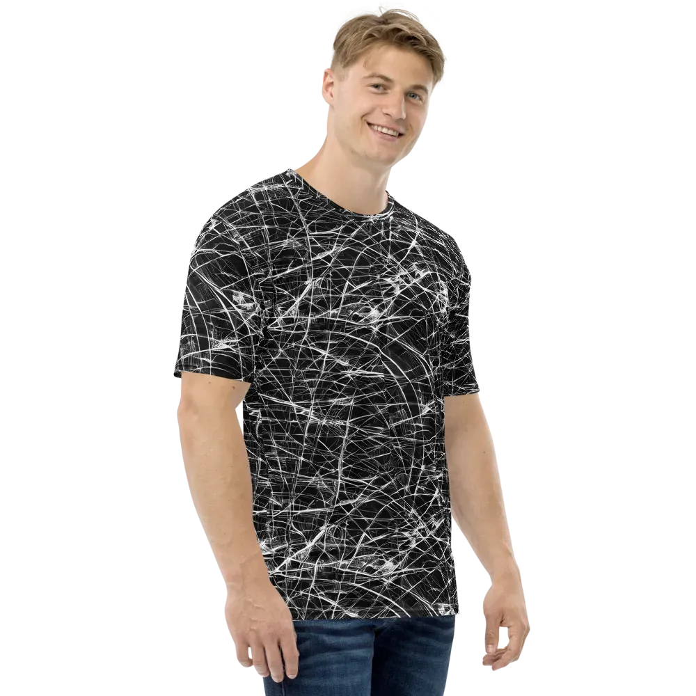 Whitewire Maze on Men's Crew Neck T-Shirt — Right