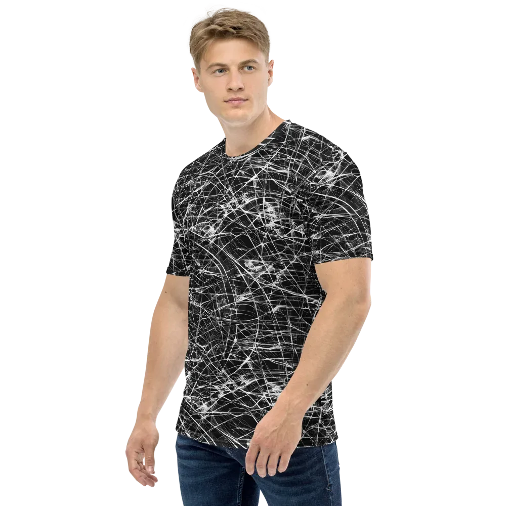 Whitewire Maze on Men's Crew Neck T-Shirt — Left