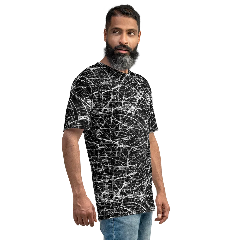 Whitewire Maze on Men's Crew Neck T-Shirt — Right