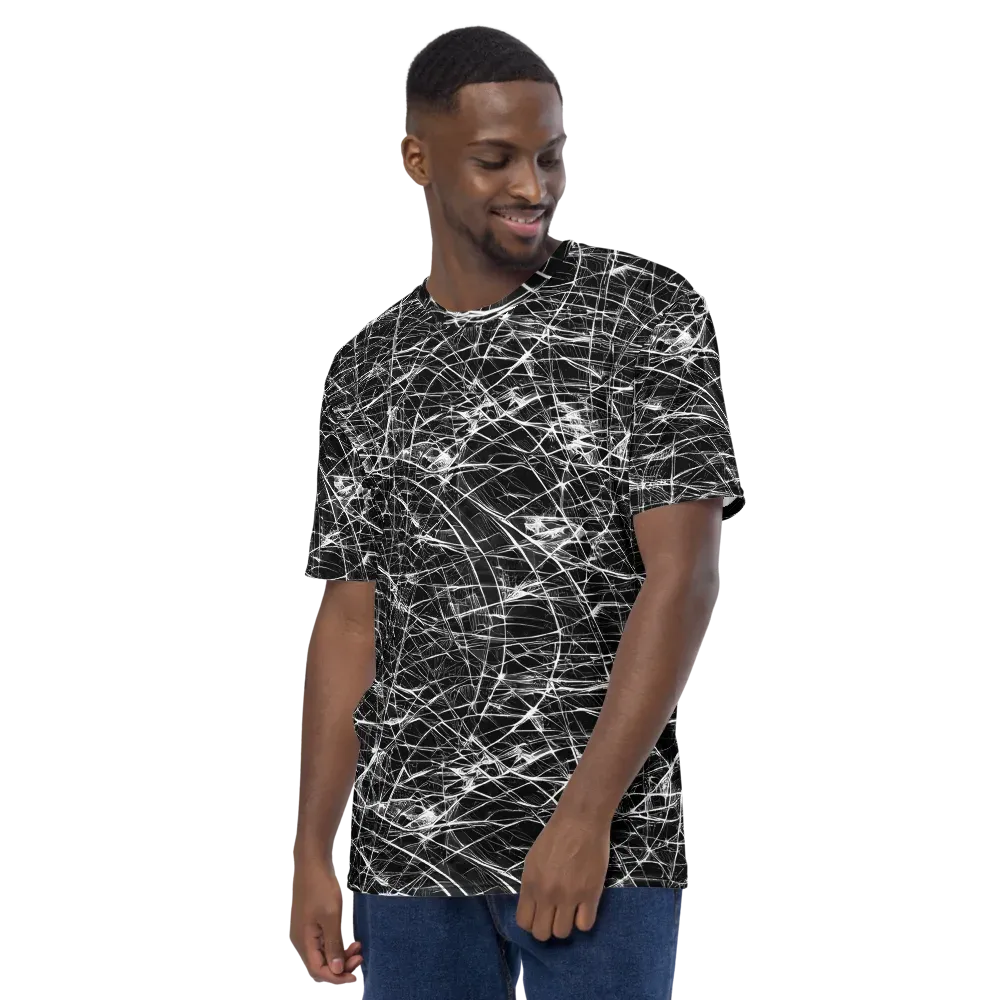 Whitewire Maze on Men's Crew Neck T-Shirt — Left
