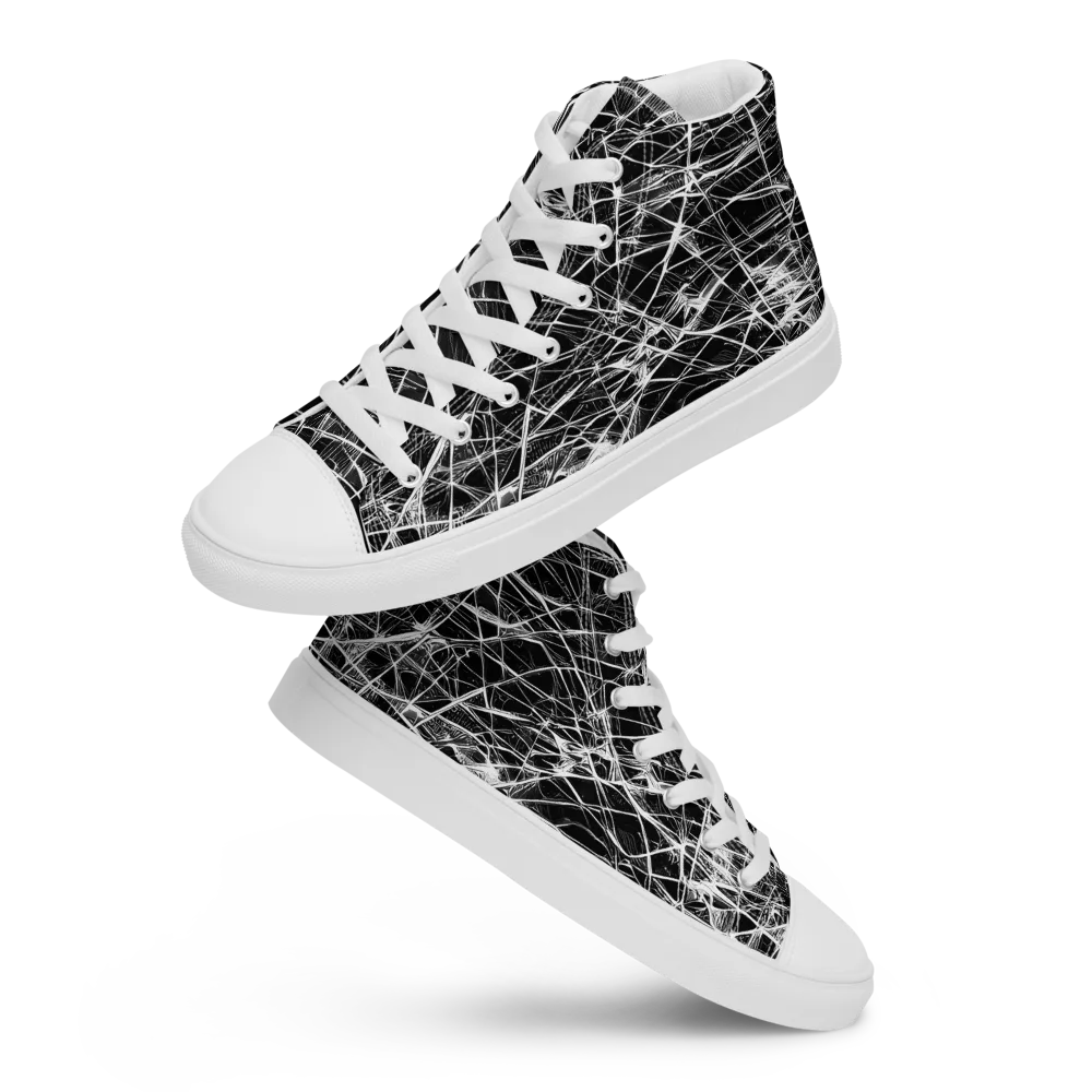 Whitewire Maze on Men's High Top Canvas Shoes — Front