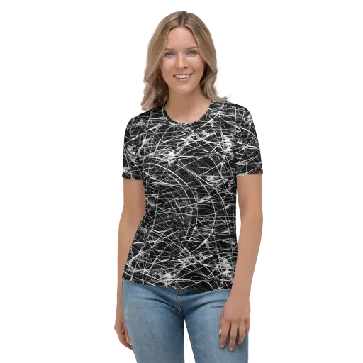Whitewire Maze on a Women's Crew Neck T-Shirt
