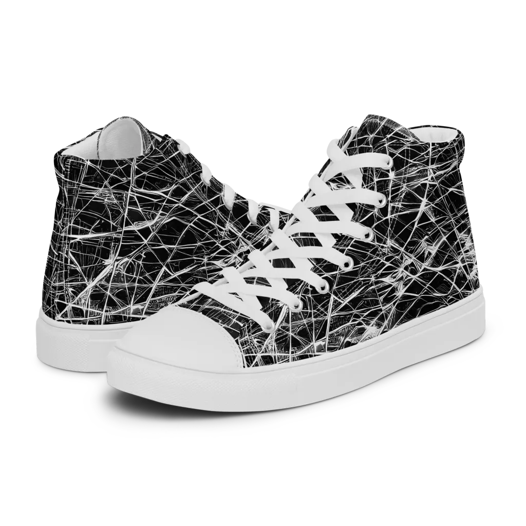 Whitewire Maze on Women's High Top Canvas Shoes — Left