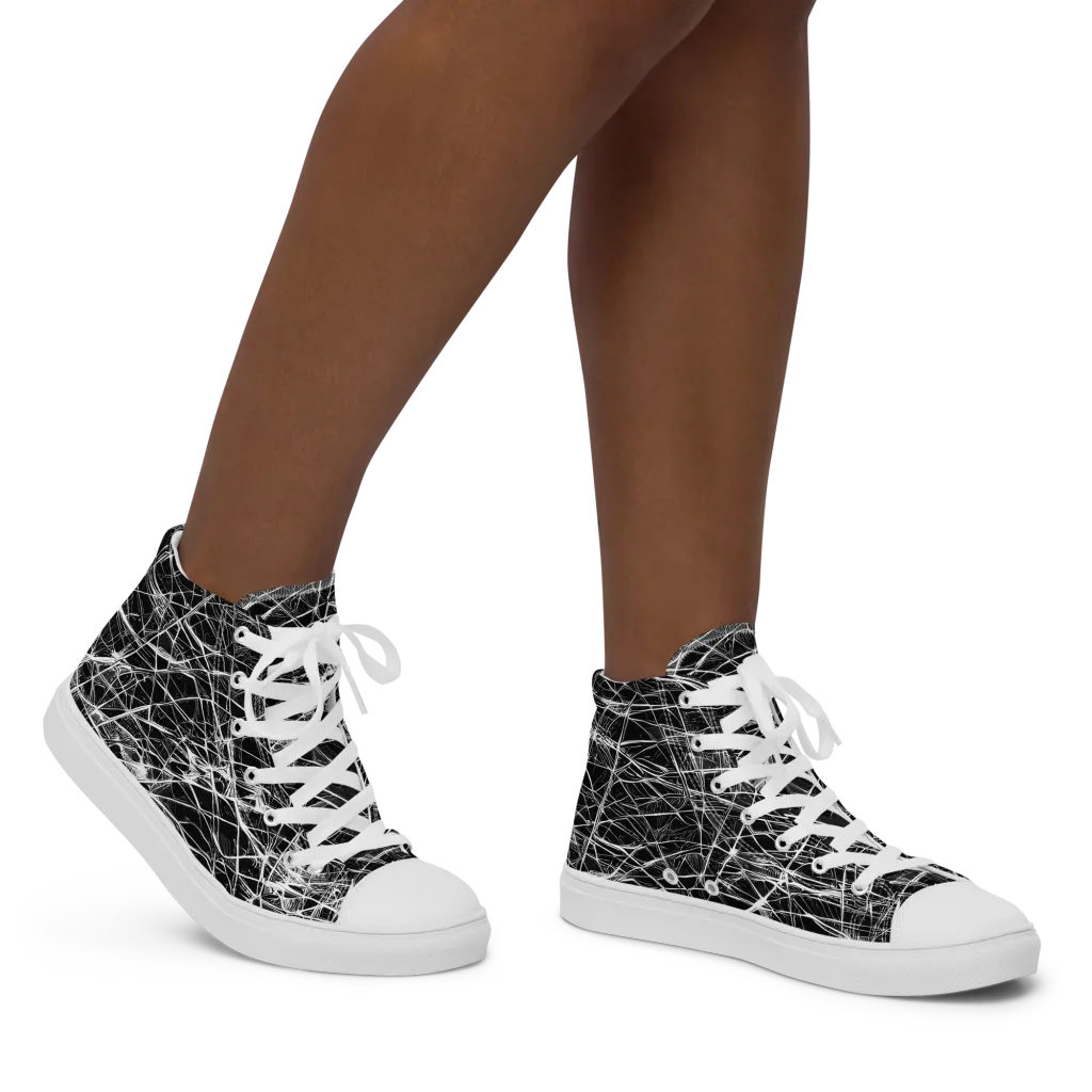 Whitewire Maze on Women's High Top Canvas Shoes — Right