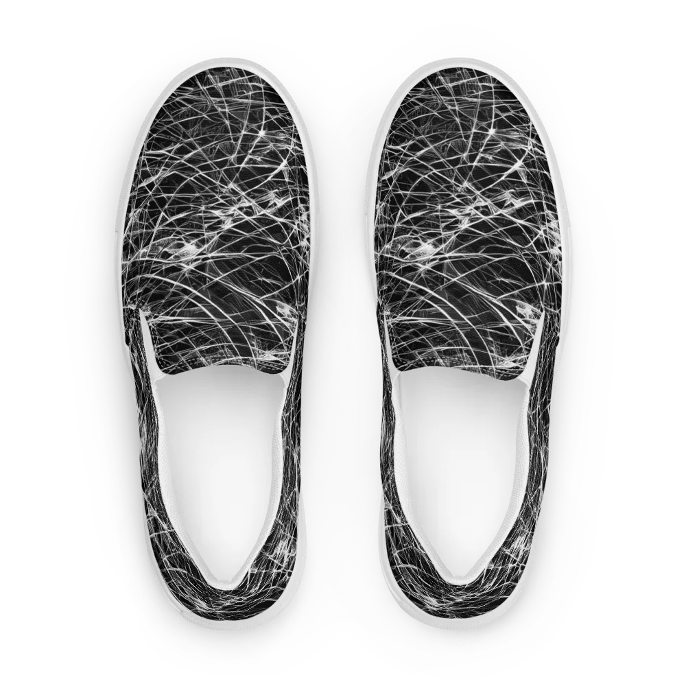 Whitewire Maze on Men's Slip-On Canvas Shoes — Front