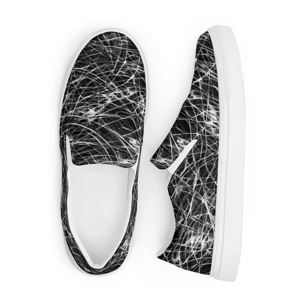 Whitewire Maze on Men's Slip-On Canvas Shoes — Front