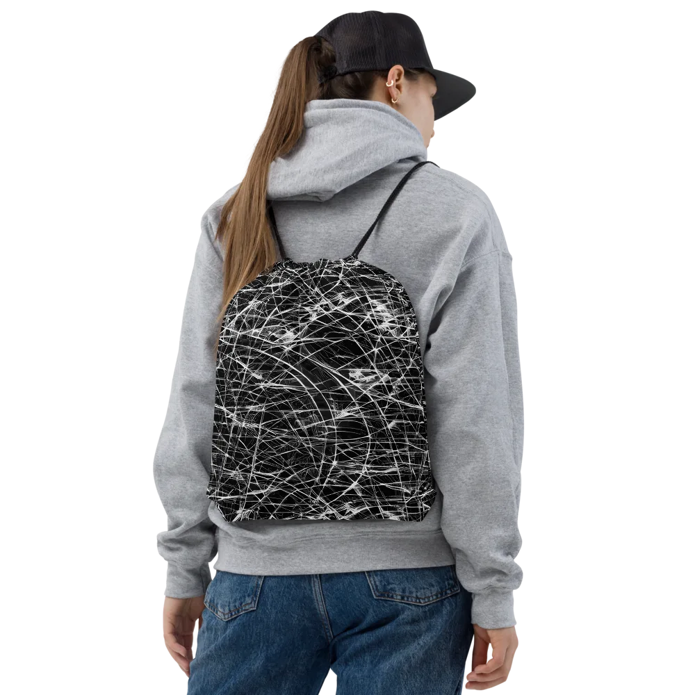 Whitewire Maze on Drawstring Bag — Front