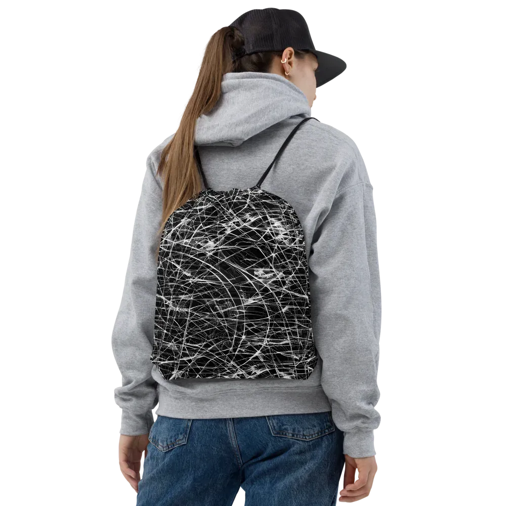 Whitewire Maze on Drawstring Bag — Front