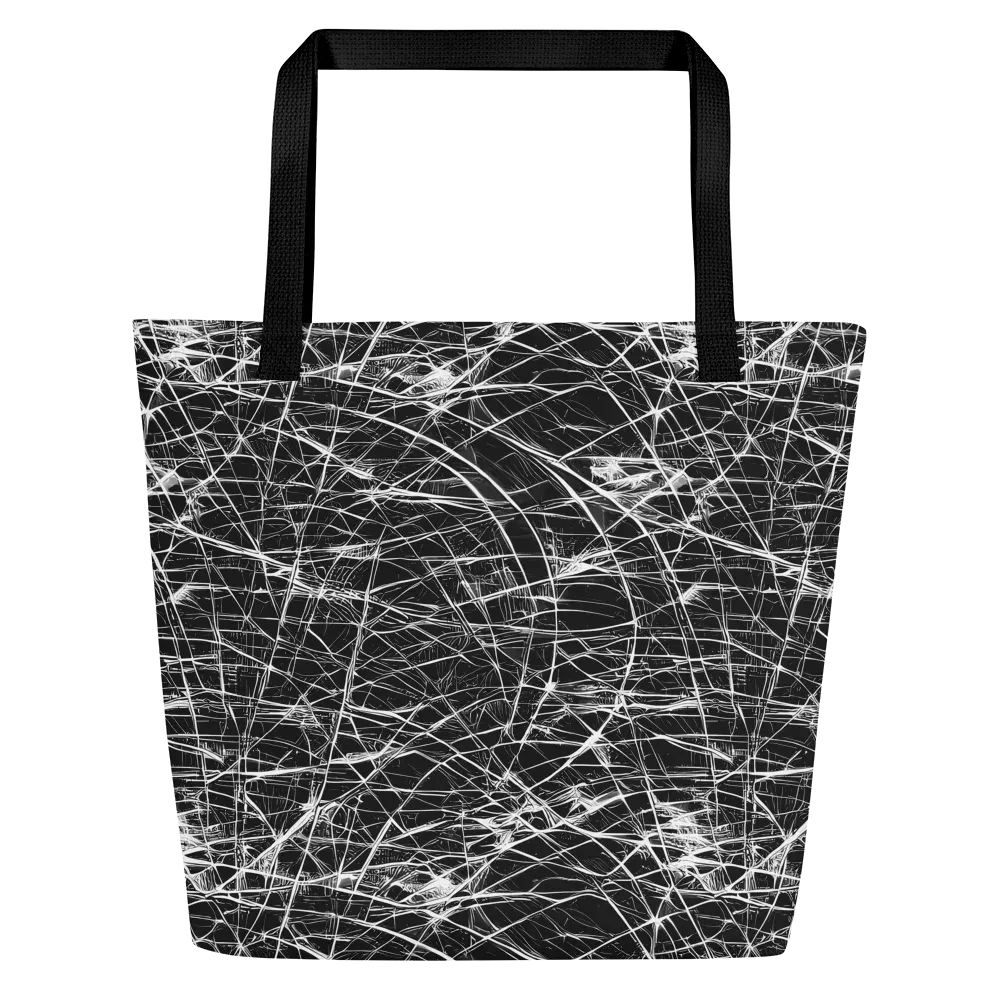 Whitewire Maze on Large Tote Bag W/ Pocket — Front