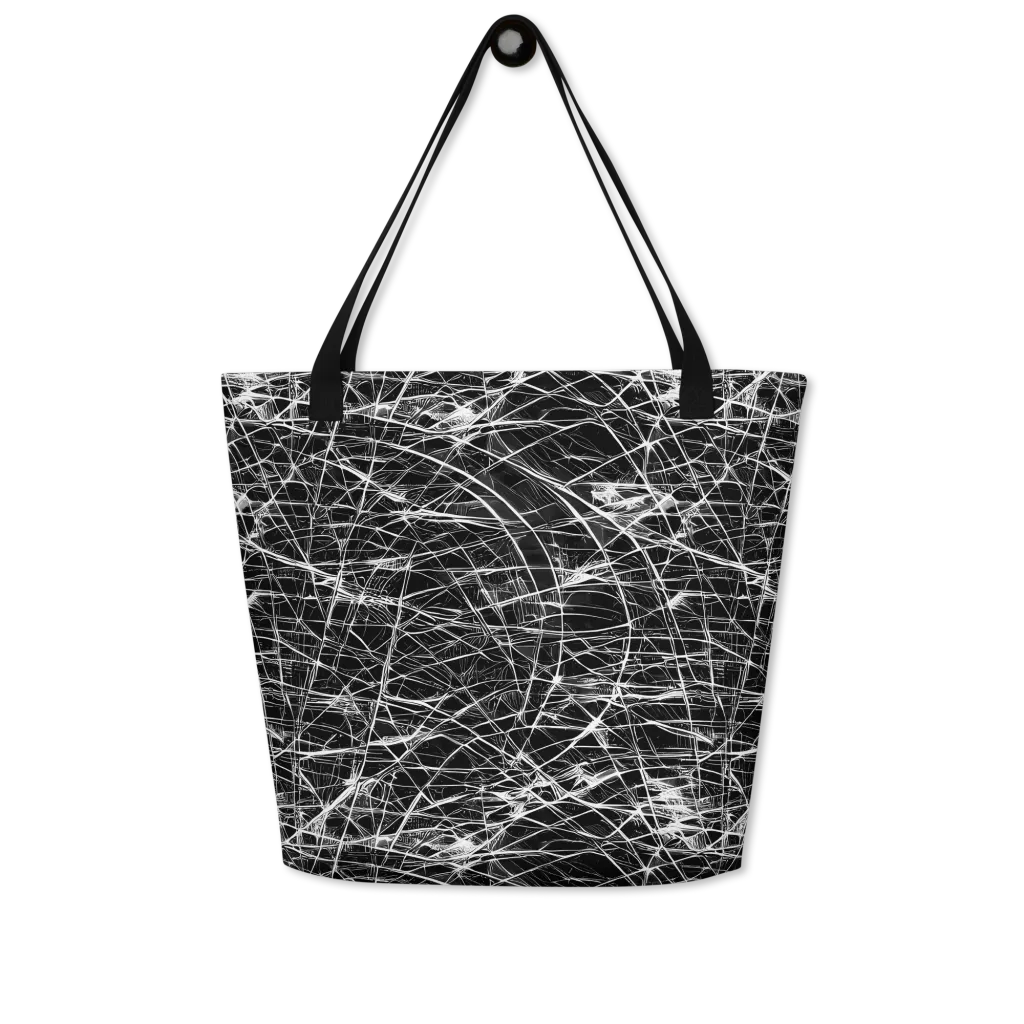 Whitewire Maze on Large Tote Bag W/ Pocket — Front