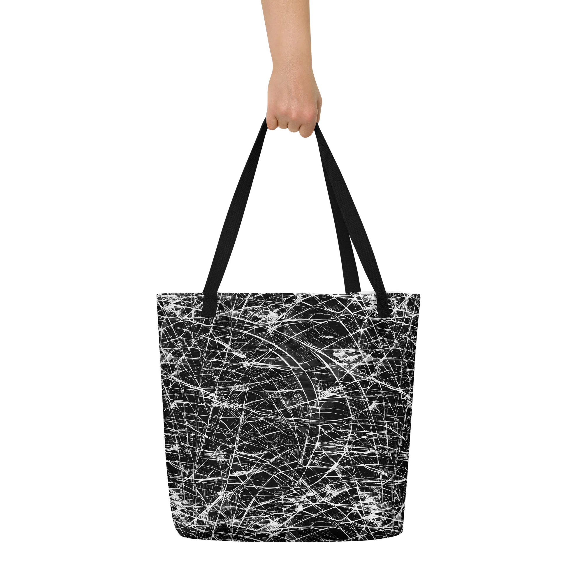 Whitewire Maze on Large Tote Bag W/ Pocket — Front