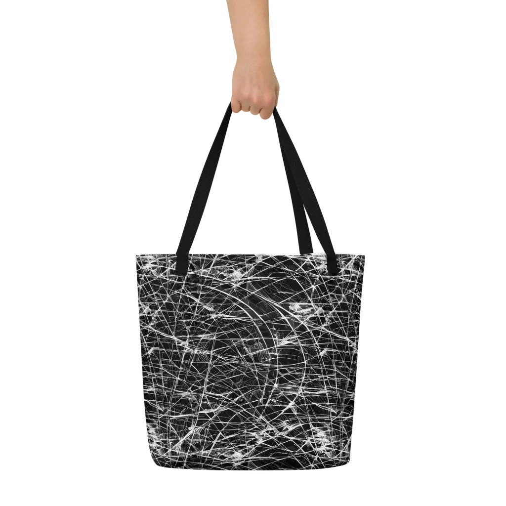 Whitewire Maze on Large Tote Bag W/ Pocket — Front
