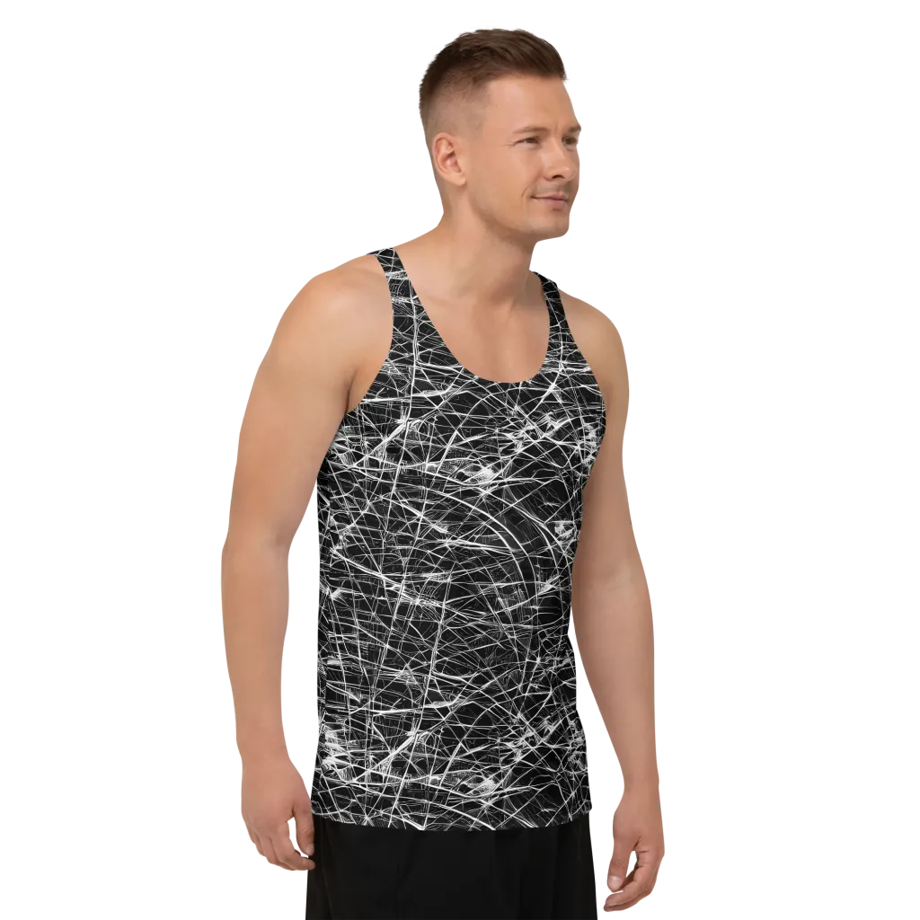 Whitewire Maze on Men's Tank Top — Right Front