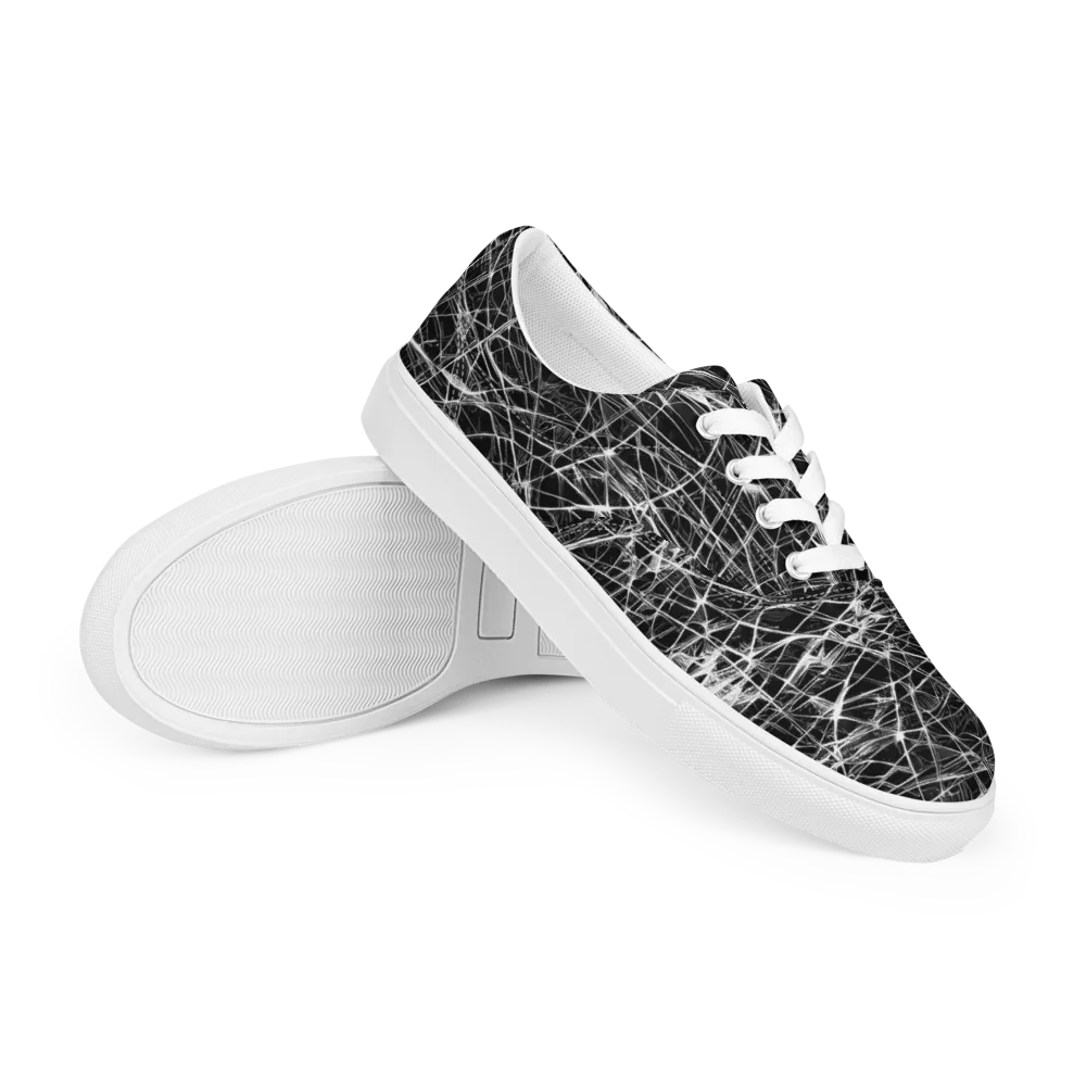Whitewire Maze on Men's Lace-Up Canvas Shoes — Right Front
