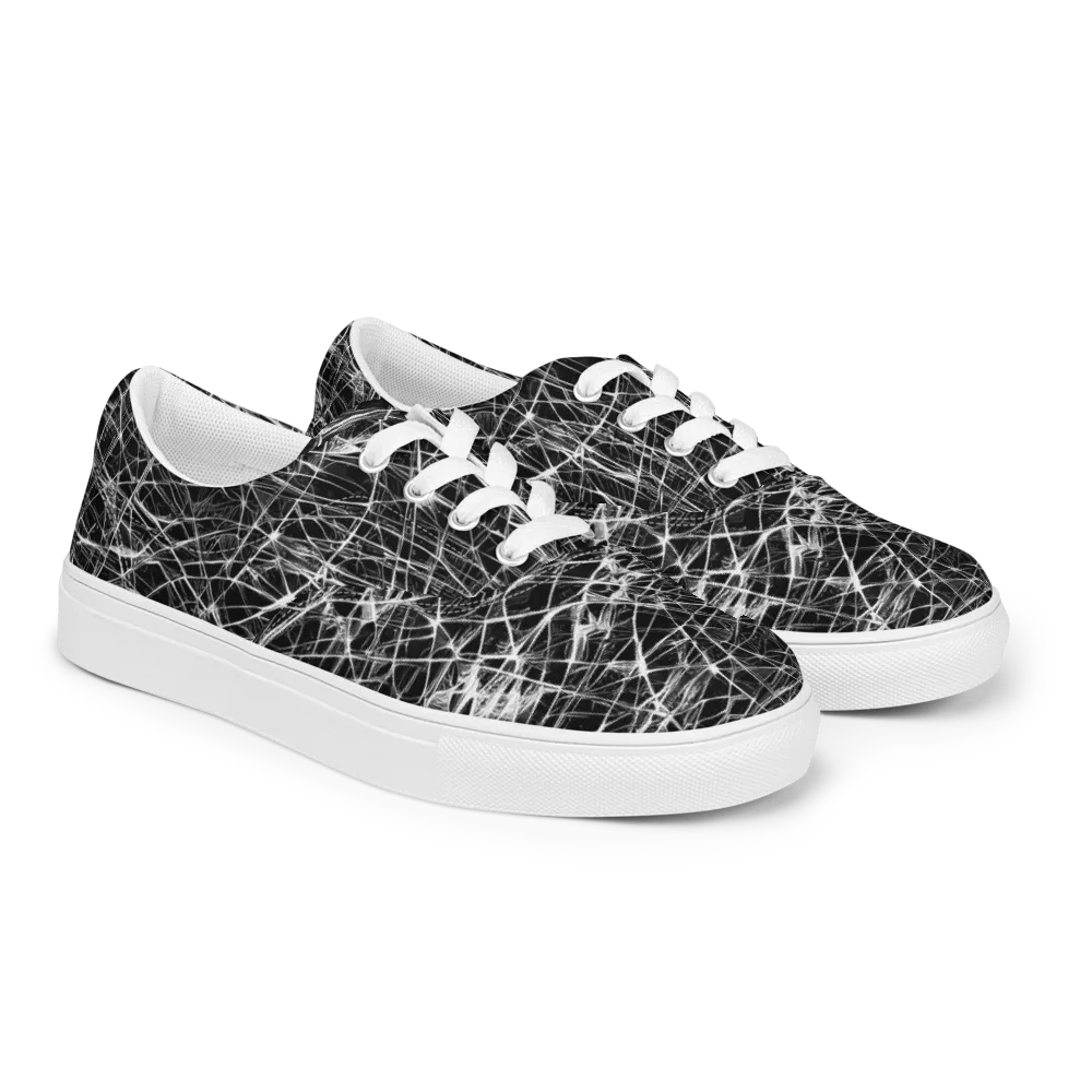 Whitewire Maze on Men's Lace-Up Canvas Shoes — Right Front