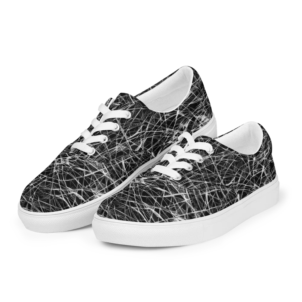 Whitewire Maze on Men's Lace-Up Canvas Shoes — Left Front