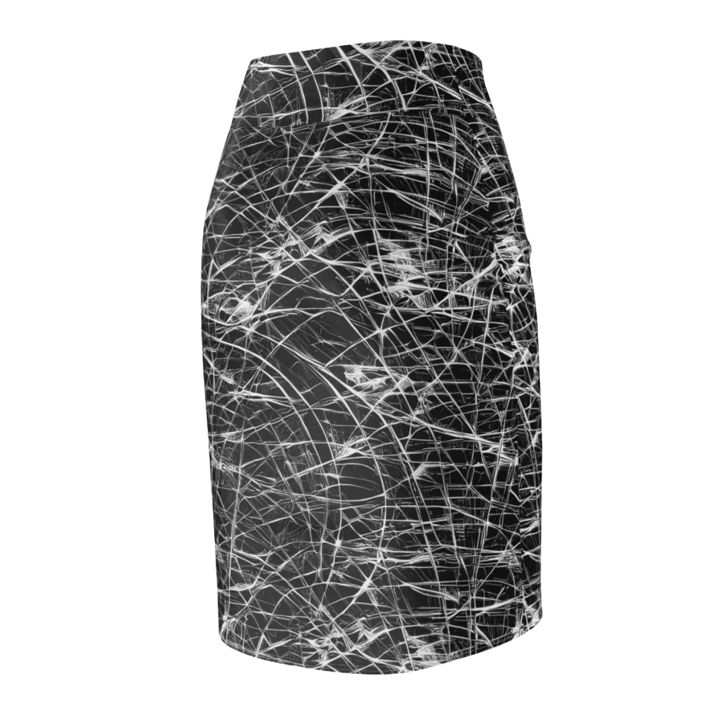 Whitewire Maze on Pencil Skirt — Back Side