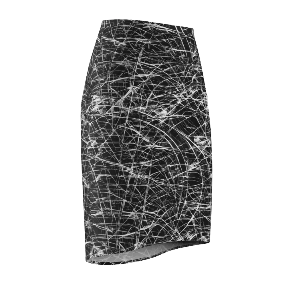 Whitewire Maze on Pencil Skirt — Front Side